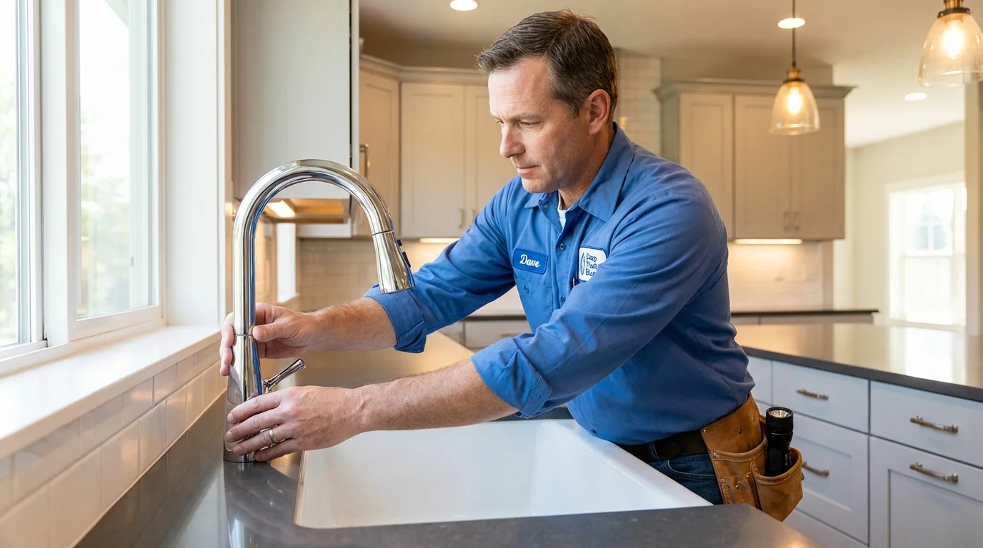 Kitchen faucet installation by Johns Plumbing LLC in Pennsboro